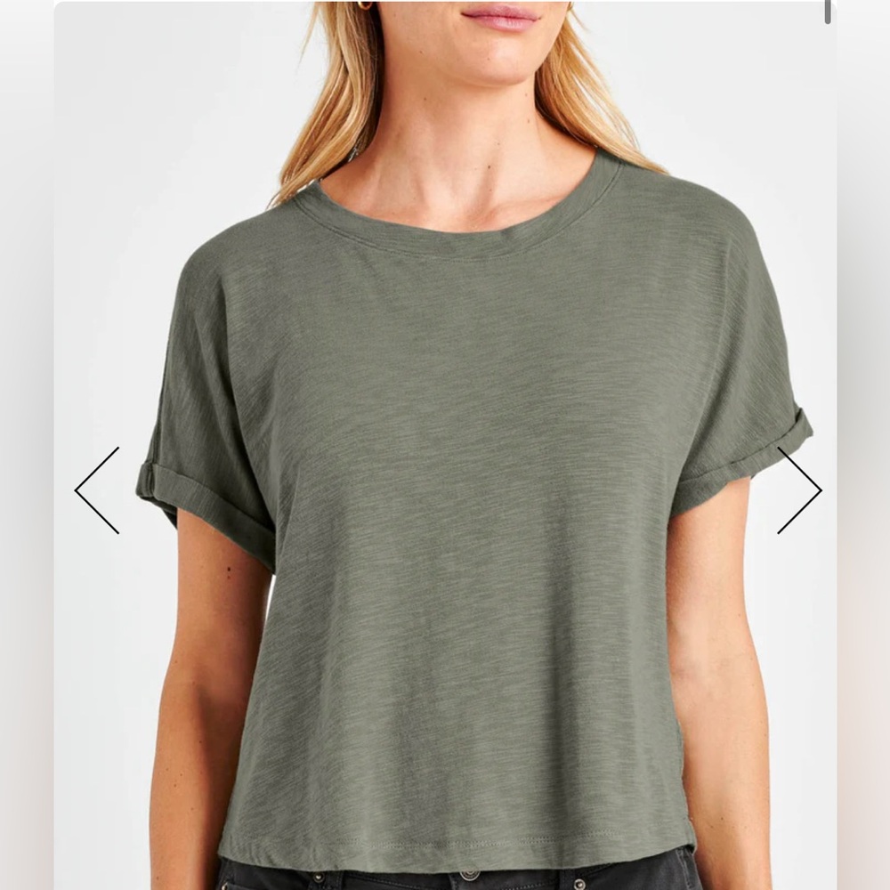 NWOT Splendid Skye Short Sleeve Slub Tee - Soft Vintage Olive Branch XS